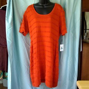 NWT Calvin Klein XL Orange Short Sleeve Acrylic Dress